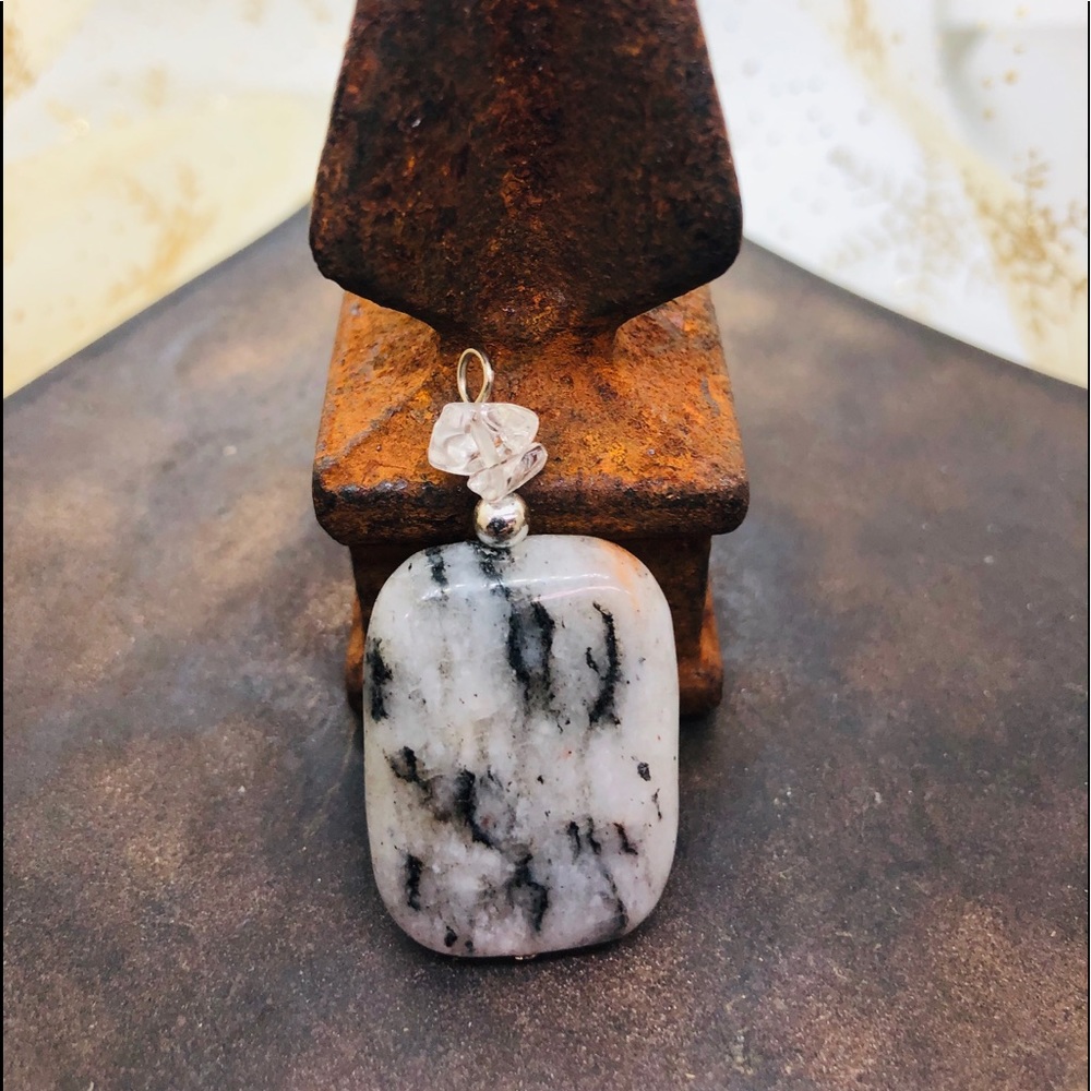 Wire Wrapped Moonstone Pendant Necklace Jewelry